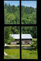 Caldwell Barn from Caldwell House window, Cataloochee, North Carolina. Great Smoky Mountains National Park ( color)