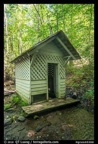 Laundry shack over stream, Caldwell House, Cataloochee, North Carolina. Great Smoky Mountains National Park (color)