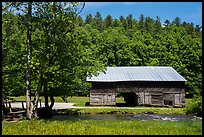 Caldwell Barn and river, Big Cataloochee, North Carolina. Great Smoky Mountains National Park ( color)