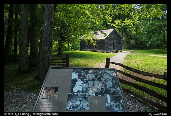 Little Greenbrier School interpretive sign, Tennessee. Great Smoky Mountains National Park (color)
