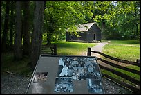 Little Greenbrier School interpretive sign, Tennessee. Great Smoky Mountains National Park, USA.