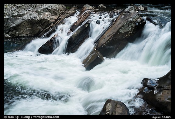 The Sinks waterfall of the Little River, Tennessee. Great Smoky Mountains National Park (color)