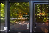 Window reflexion, Sugarlands Visitor Center, Tennessee. Great Smoky Mountains National Park ( color)