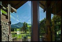 Window reflexion, Oconaluftee Visitor Center, North Carolina. Great Smoky Mountains National Park ( color)