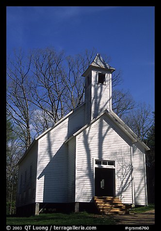 Missionary baptist church, Cades Cove, Tennessee. Great Smoky Mountains National Park (color)