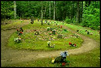 Pioneer Cemetery in forest clearing, Greenbrier, Tennessee. Great Smoky Mountains National Park, USA.