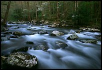 Water flowing over boulders in the spring, Treemont, Tennessee. Great Smoky Mountains National Park ( color)