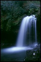 Grotto falls in darkness of dusk, Tennessee. Great Smoky Mountains National Park, USA.