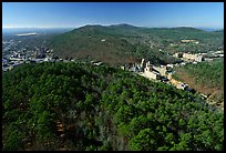 View of Hot Springs from the mountain tower in winter. Hot Springs National Park, Arkansas, USA. (color)