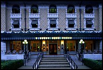 Fordyce Bathhouse Visitor Center facade at dusk. Hot Springs National Park ( color)