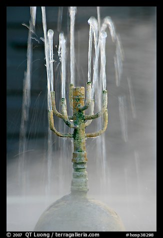 Detail of fountain with thermal steam. Hot Springs National Park, Arkansas, USA.