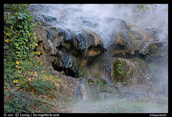 Steam and tufa terrace. Hot Springs National Park (color)