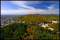 View over Hot Springs Mountain and West Mountain in the fall. Hot Springs National Park, Arkansas, USA.