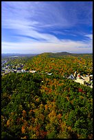 View over tree-covered hills in the fall. Hot Springs National Park, Arkansas, USA. (color)