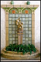 Cherub fountain in entrance hall, Fordyce Baths. Hot Springs National Park, Arkansas, USA.