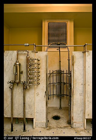 Bathing equipment, mens bath hall,  Fordyce Bathhouse. Hot Springs National Park, Arkansas, USA.