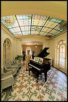 Music room with ceiling of art glass, Fordyce Bathhouse. Hot Springs National Park ( color)