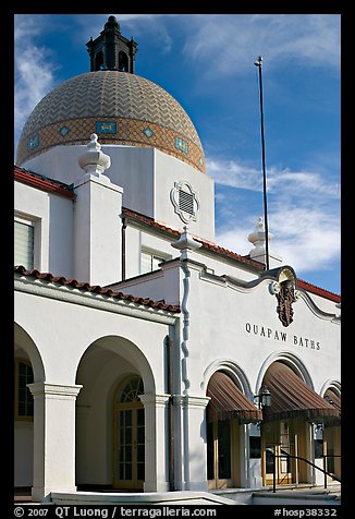 Quapaw active bathhouse. Hot Springs National Park (color)