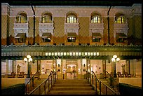 Fordyce Bathhouse facade at night. Hot Springs National Park ( color)