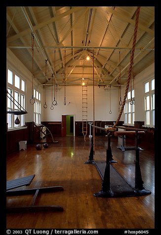 Gym inside Fordyce Bathhouse. Hot Springs National Park (color)