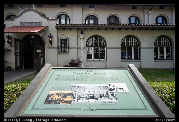 Hale Bathhouse interpretive sign. Hot Springs National Park (color)