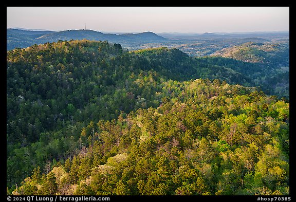 North Mountain and Indian Mountain at sunset. Hot Springs National Park, Arkansas, USA.