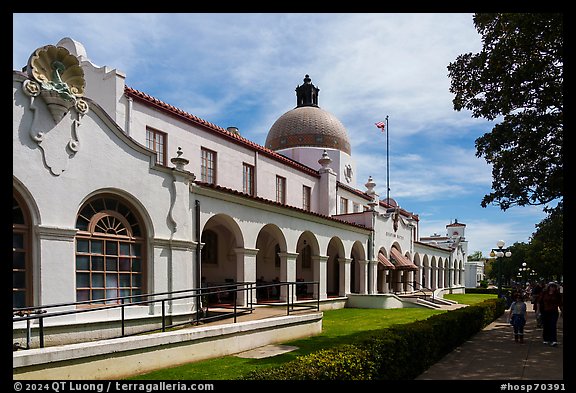 Bathhouse Row with Quapaw Bathhouse. Hot Springs National Park (color)