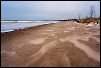 Sandy beach in winter. Indiana Dunes National Park ( color)