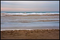 Beach in winter with ice. Indiana Dunes National Park ( color)