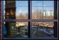 Window reflexion, Visitor Center. Indiana Dunes National Park ( color)