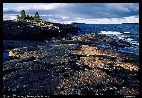 Rock slabs near Scoville point. Isle Royale National Park (color)