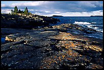 Rock slabs near Scoville point. Isle Royale National Park, Michigan, USA. (color)