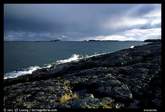 Rock slabs near Scoville point. Isle Royale National Park (color)