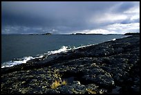 Rock slabs near Scoville point. Isle Royale National Park, Michigan, USA.