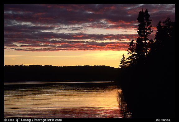 Lake Chippewa at sunset. Isle Royale National Park, Michigan, USA.