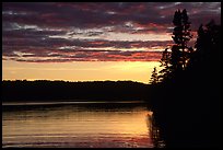 Lake Chippewa at sunset. Isle Royale National Park, Michigan, USA. (color)