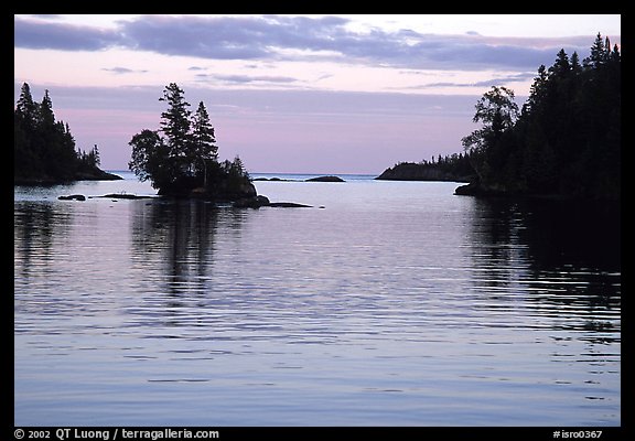 Dusk on Chippewa harbor. Isle Royale National Park, Michigan, USA.