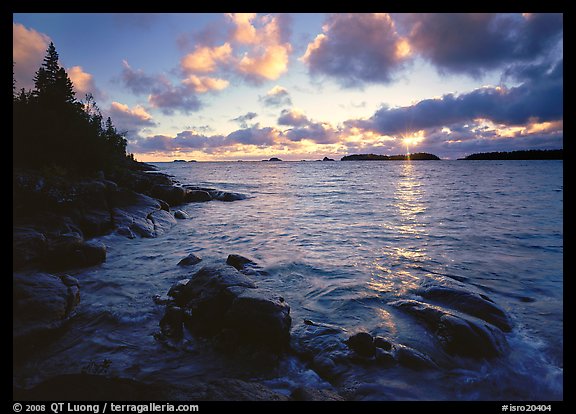 Rocks and cove at sunrise. Isle Royale National Park (color)