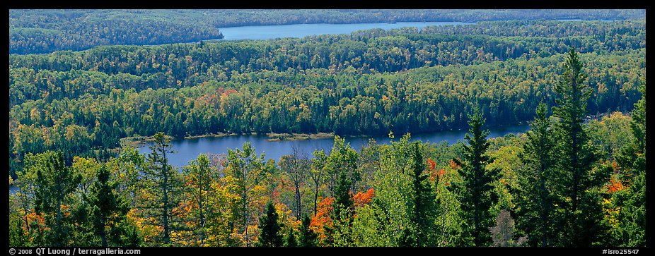 Lakes and forest in autumn. Isle Royale National Park, Michigan, USA.