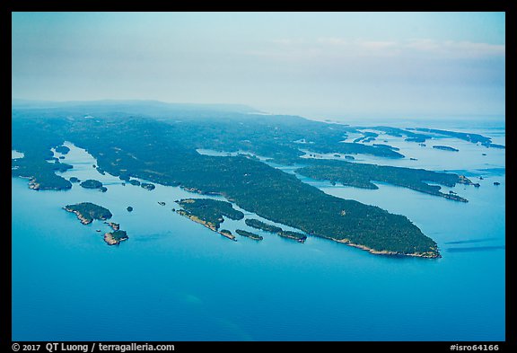 Aerial View of Blake Point and archipelago. Isle Royale National Park, Michigan, USA.