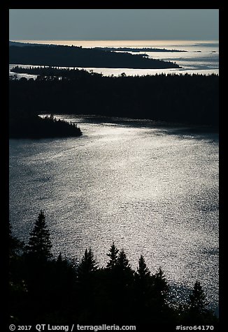 Duncan Bay from Louise Lookout, afternoon. Isle Royale National Park (color)