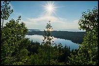 View from Louise Lookout looking into the sun. Isle Royale National Park ( color)