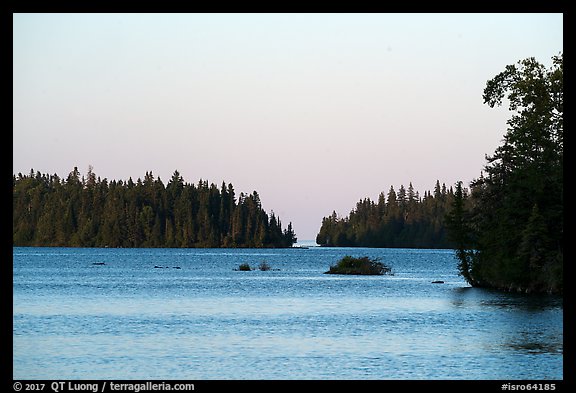 Tobin Harbor, sunset. Isle Royale National Park, Michigan, USA.