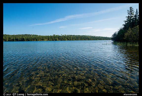 Stones seen through clear water, Tobin Harbor. Isle Royale National Park, Michigan, USA.