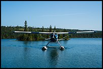 Sea Plane approaching, Tobin Harbor. Isle Royale National Park ( color)