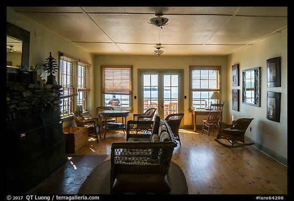 Inside Rock Harbor Lodge. Isle Royale National Park, Michigan, USA.