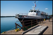 Backpackers and Isle Royale Queen IV ferry. Isle Royale National Park ( color)