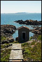 Shack and Isle Royale in the distance, Passage Island. Isle Royale National Park ( color)