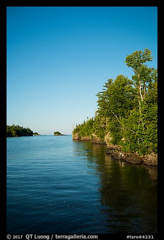 Trees and reflections, Tookers Island. Isle Royale National Park, Michigan, USA.