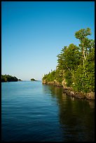 Trees and reflections, Tookers Island. Isle Royale National Park ( color)